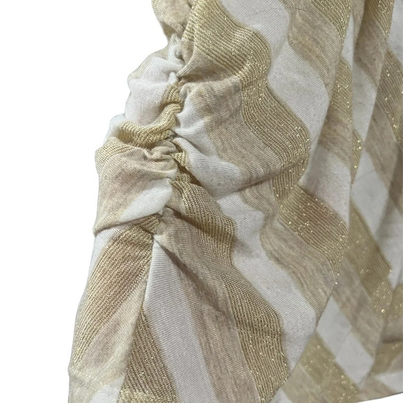 Guess size Medium. Gold and white stripped top, cinched sides - Picture 3 of 5